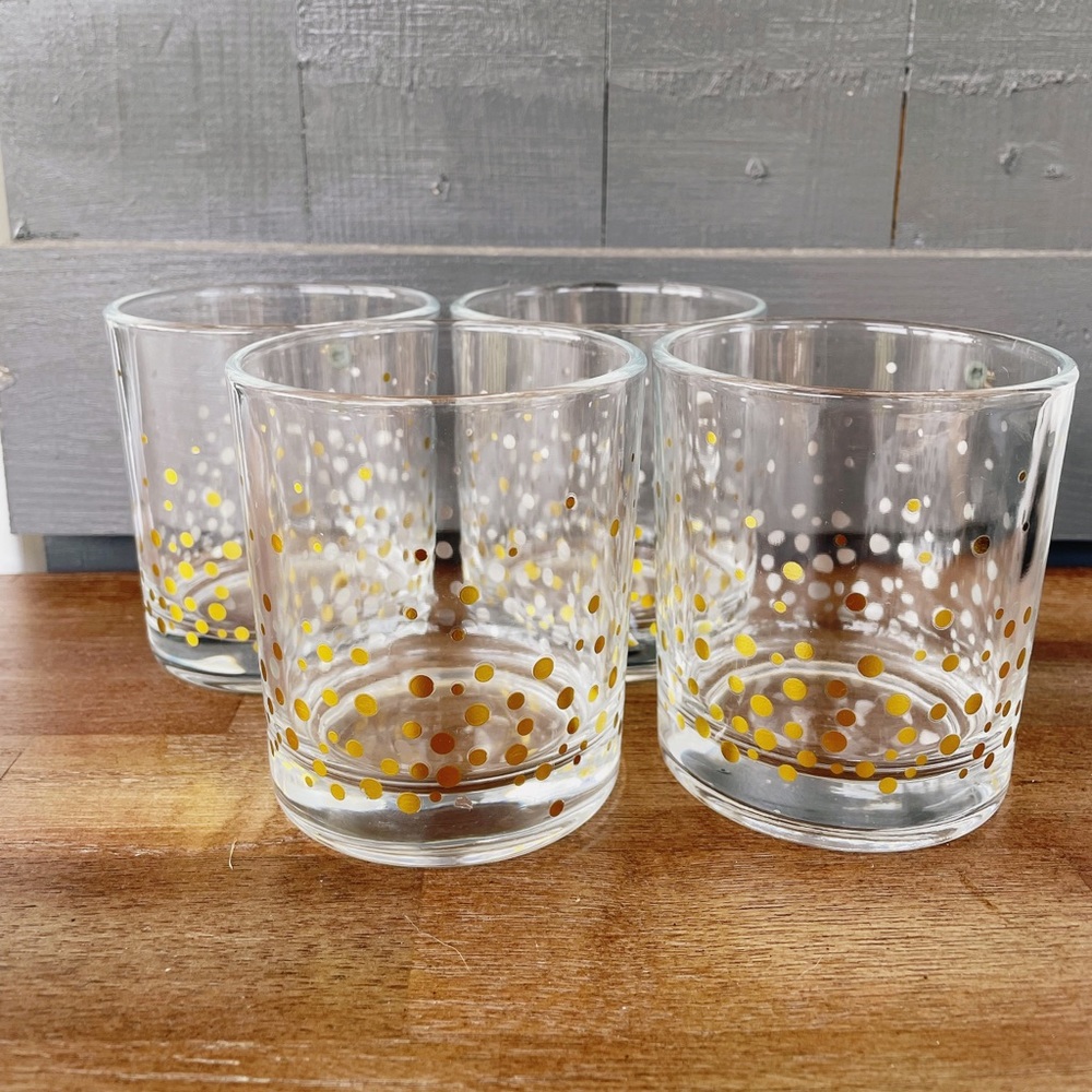 Gold Patterned Bar Glasses (Set of 4)
